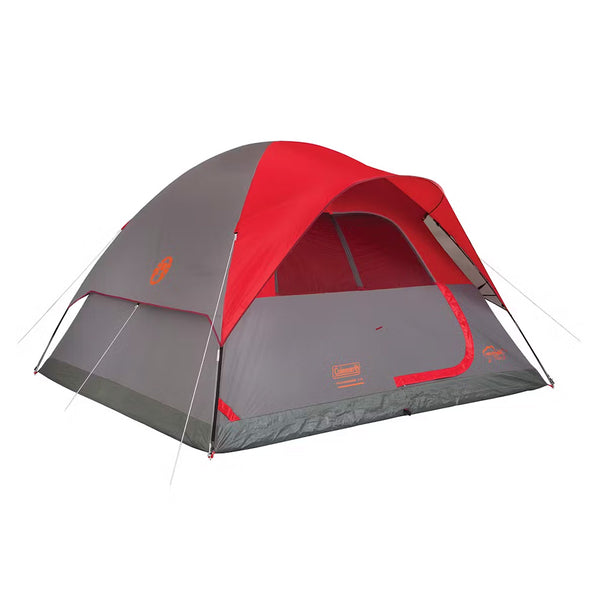 Coleman 6-Person Flatwoods II Lightweight Dome Camping Tent - Red [2207385] - Image 2