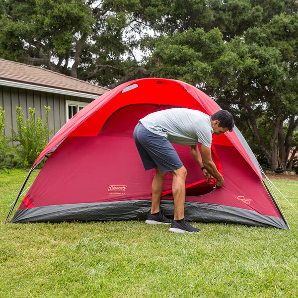 Coleman 6-Person Flatwoods II Lightweight Dome Camping Tent - Red [2207385] - Image 5