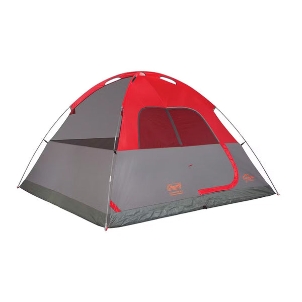 Coleman 6-Person Flatwoods II Lightweight Dome Camping Tent - Red [2207385] - Image 1