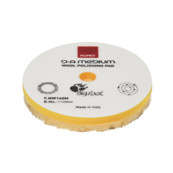 RUPES D-A Medium Wool Polishing Pad 160mm - Yellow [9.NW160M] - Image 1
