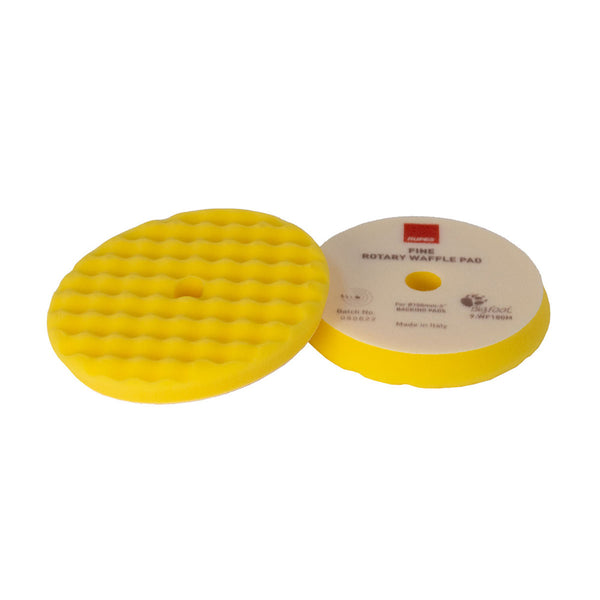 RUPES Velcro Waffle Fine Polishing Pad f/Rotary Polishers 180mm - Yellow [9.WF180M] - Image 1