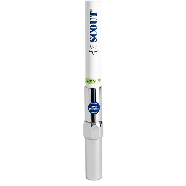 Scout 8' QuickFit White VHF Antenna w/5M Cable + FME Quick 6 Foam Filled 6db Solid Brass  Copper Element [PF AN NVHF00040T] - Image 2
