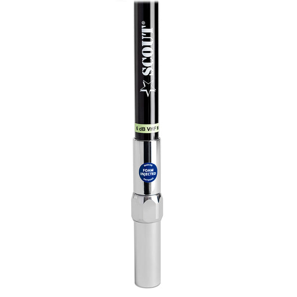 Scout 8' QuickFit Black VHF Antenna w/5M Cable + FME Quick 6 Foam Filled 6db Solid Brass  Copper Element [PF AN NVHF00042T] - Image 2