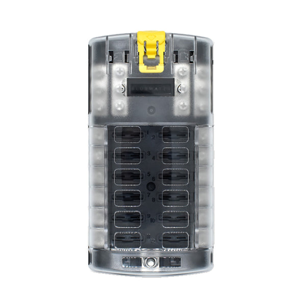 Bluewater 12 Position Fuse Block ATC w/Yellow Slide [3200-3003-012] - Image 1