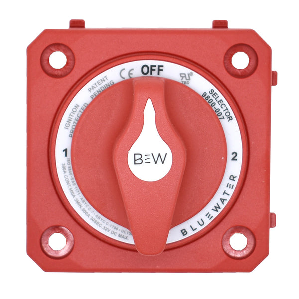 Bluewater Off/1/2/Both Battery Switch - Panel Mount - Red [9800-007-10] - Image 1