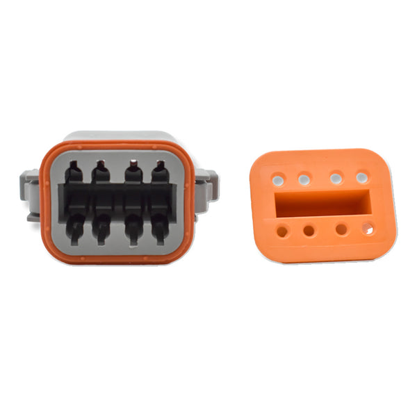 Bluewater 8 Position Female Deutsch Connector w/Wedge Lock [DT06-08SA] - Image 1