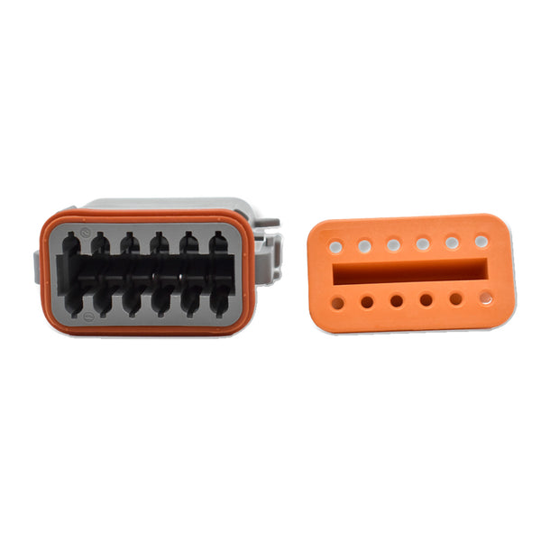 Bluewater 12 Position Female Deutsch Connector w/Wedge Lock [DT06-12S] - Image 1