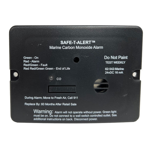 Safe-T-Alert 62 Series Carbon Monoxide Alarm - 24V Flush Mount - Black w/Relay [62-542-R-BL-24V] - Image 1