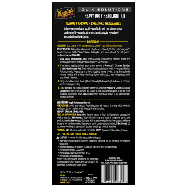 Meguiar's Quik Solutions Heavy Duty Headlight Kit [G55265] - Image 2