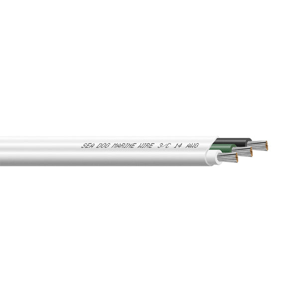 Sea-Dog 14/3 AWG Flat Triplex Wire - White/Green/Black - 500' [8014307] - Image 1
