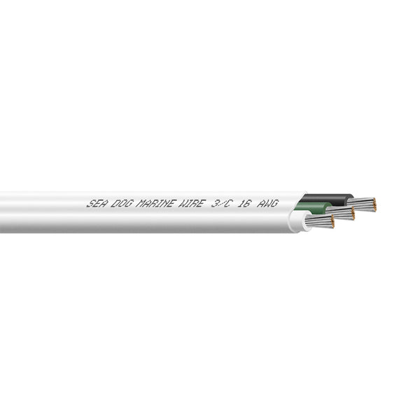 Sea-Dog 16/3 AWG Flat Triplex Wire - White/Green/Black - 500' [8016307] - Image 1