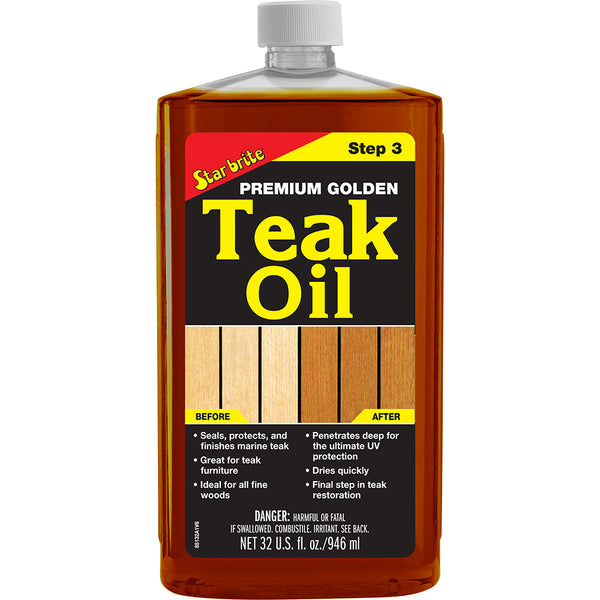 Star brite Premium Golden Teak Oil - 32 oz [85132] - Image 1