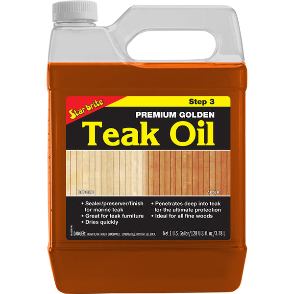 Star brite Premium Golden Teak Oil - 1 Gallon [85100] - Image 1