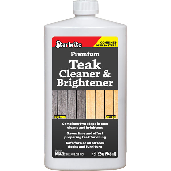 Star brite Premium Teak Cleaner  Brightener - Restore  Enhance Wood Grain - 32 oz [94932] - Image 1