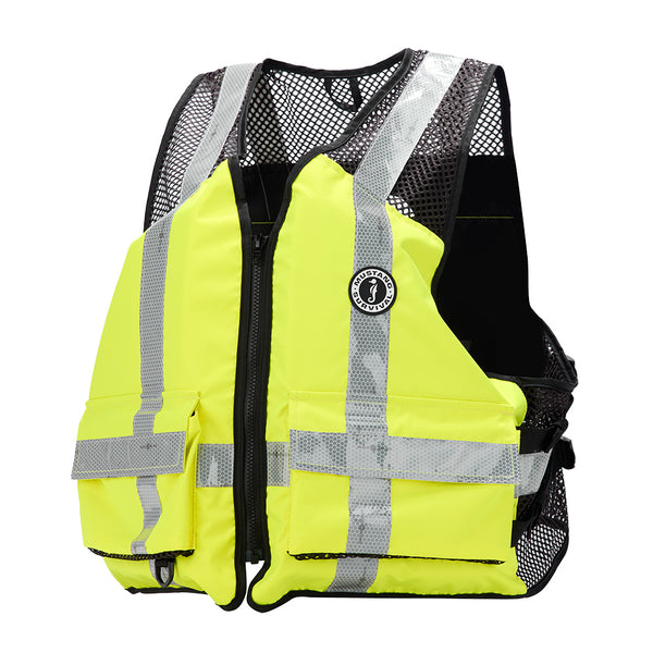 Mustang Industrial Mesh Vest - Hi-Vis Fluorescent Yellow Green - Small/Medium [MV1254T3-239-S/M-279] - Image 1