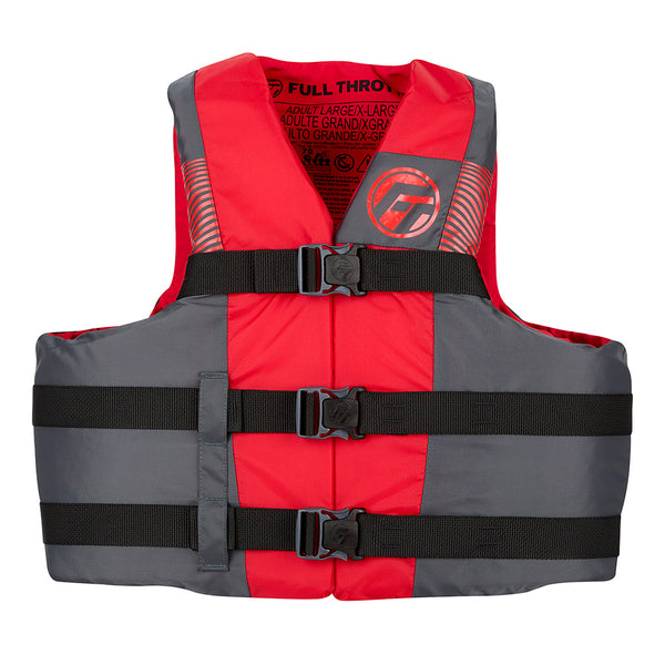 Full Throttle Adult Nylon Life Jacket - 4X/7X - Black/Red [112200-100-110-26] - Image 1