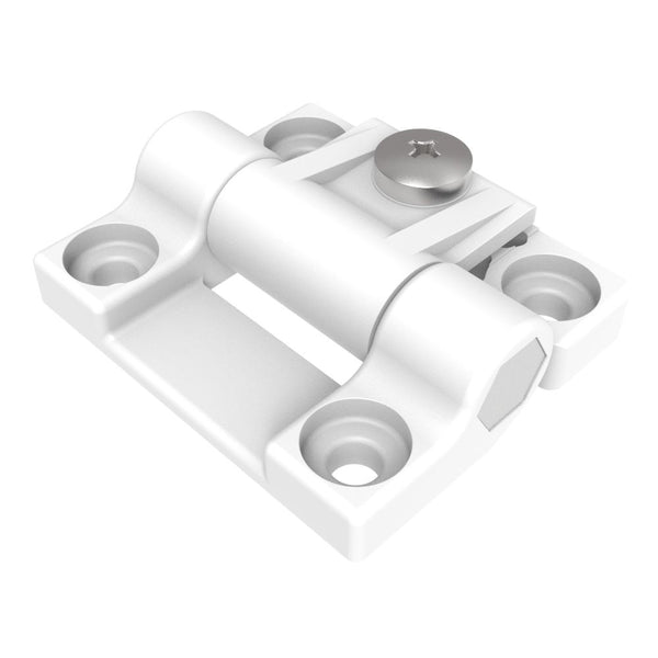 Southco Adjustable Torque Hinge, Symmetric, Medium Size, Acetal Copolymer, Natural, White [E6-10-301-10] - Image 1