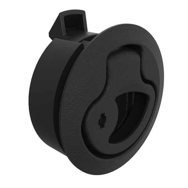 Southco Push-to-Close Latch, Medium Size, Key Locking, 2 - 7mm Grip, Plastic, Natural - Black [M1-41] - Image 1