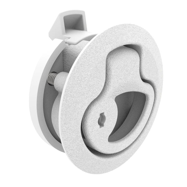 Southco Push-to-Close Latch, Medium Size, Key Locking, 17 - 22mm Grip, Plastic, Natural - White [M1-44-1] - Image 1