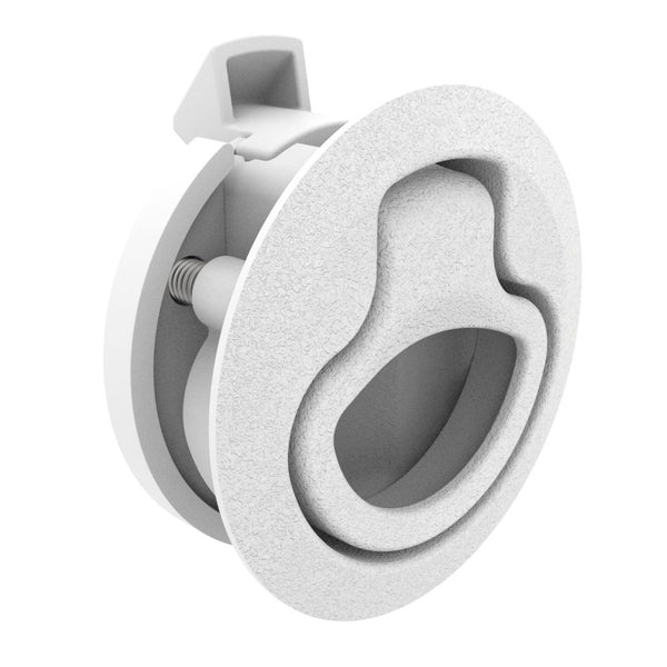 Southco Push-to-Close Latch, Medium Size, No Restriction, 17 - 22mm Grip, Plastic, Natural - White [M1-64-1] - Image 1