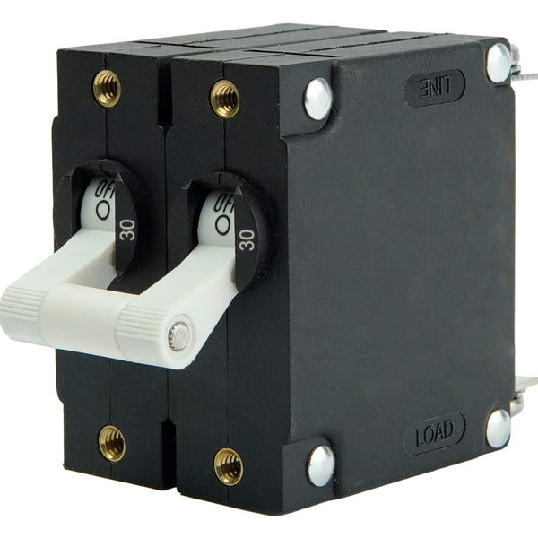 Egis A Series White Toggle Panel Mount Circuit Breaker - Dual Pole 30A [3202-30] - Image 1