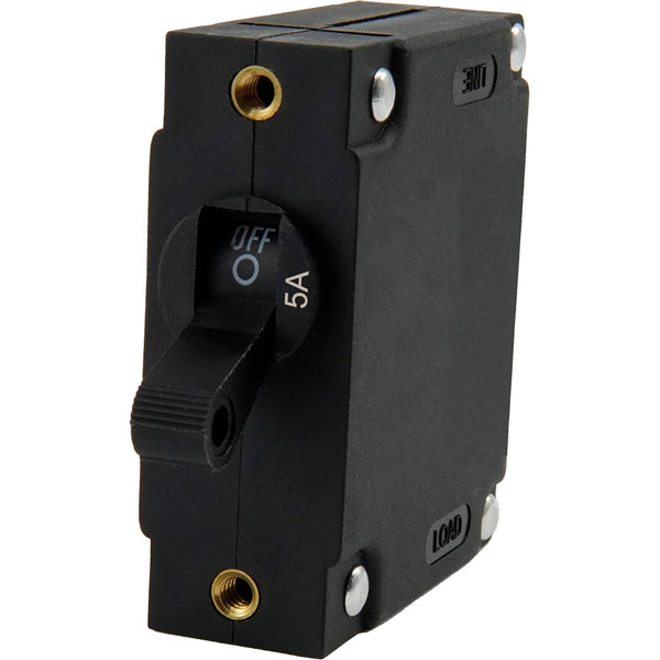 Egis A Series Black Toggle Panel Mount Circuit Breaker - Single Pole 5A [3211-05] - Image 1