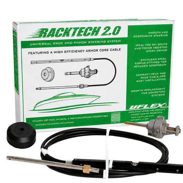 Uflex Racktech - 2.0 High Efficiency Rack  Pinion System Kit - 17' Cable [RACKTECH2.017] - Image 1