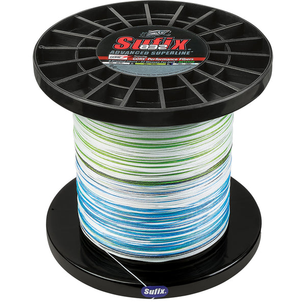 Sufix 832 Advanced Superline Bulk Metered 3000yds, 130lb, White - Neon Lime - Blue [660-4130GHLCC] - Image 1