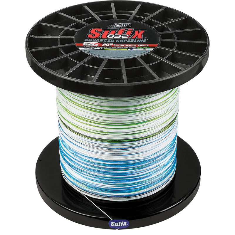 Sufix 832 Advanced Superline Bulk Metered 3000yds, 130lb, White - Neon Lime - Blue [660-4130GHLCC]
