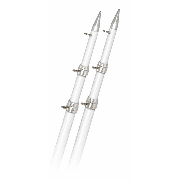 Rupp 18' White Carbon Fiber Telescoping Outrigger Poles 1.5