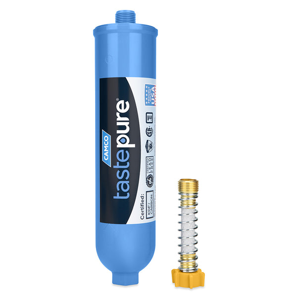Camco Tastepure XL RV/Marine Inline Water Filter w/Flexible Hose Protector [40019] - Image 1