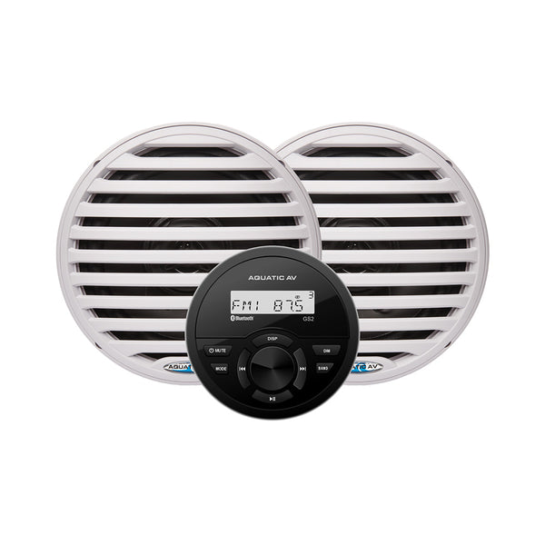 Aquatic AV GS2 Gauge Stereo  Pair of EC651 65 White Speakers CK303