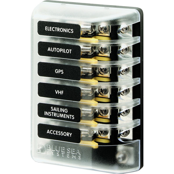 Blue Sea 5015 ST Glass Fuse Block wNegative Bus 5015