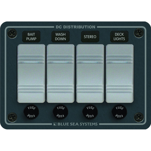 Blue Sea 8262 Waterproof Panel 4 Position - Slate Grey [8262] - Image 1