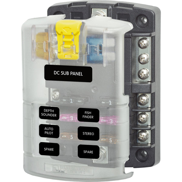 Blue Sea 5025 ST Blade Fuse Block w/Cover - 6 Circuit w/Negative Bus [5025] - Image 1