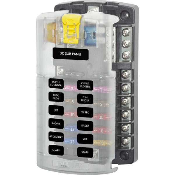 Blue Sea 5026 ST Blade Fuse Block w/Cover - 12 Circuit w/Negative Bus [5026] - Image 1