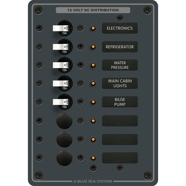 Blue Sea 8023 DC 8 Position Circuit Breaker  White Switches 8023