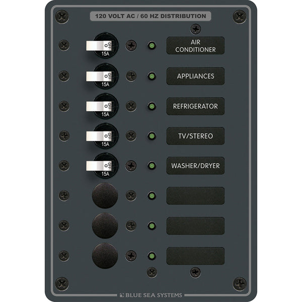 Blue Sea 8059 AC 8 Position Toggle Circuit Breaker Panel [8059] - Image 1