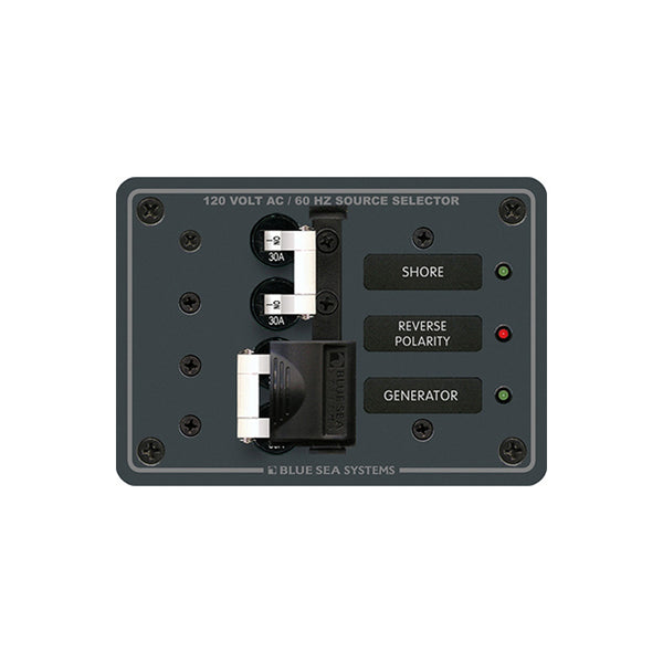 Blue Sea 8032 AC Toggle Source Selector 120V AC  30AMP  White Switches 8032