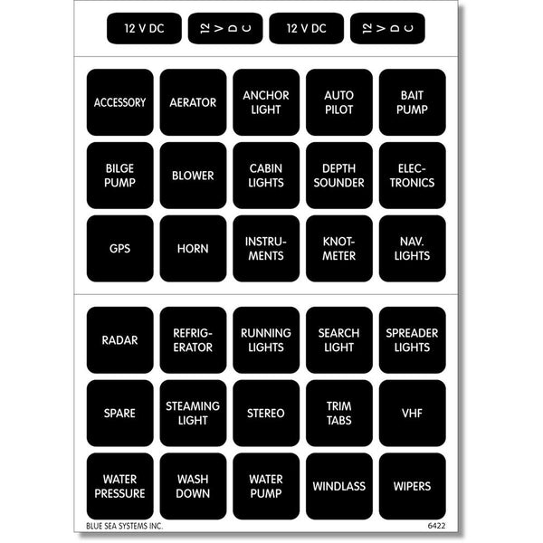 Blue Sea 4215 Square Format Label Set - 30 [4215] - Image 1