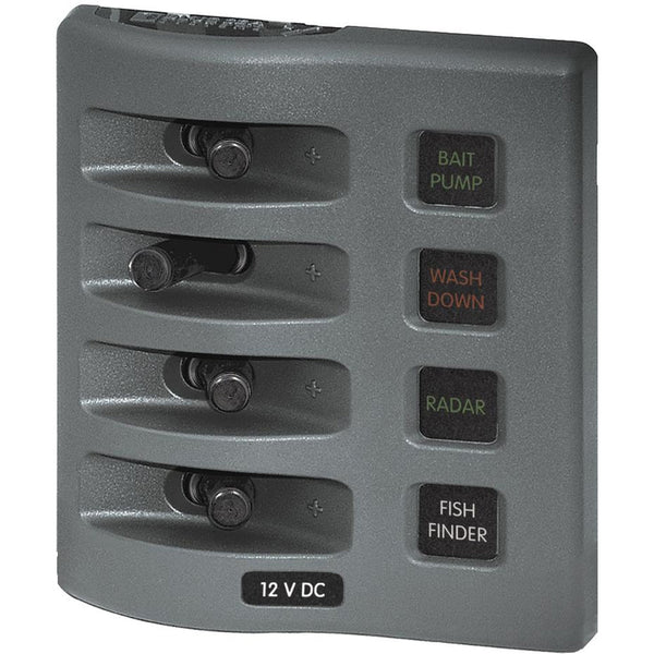 Blue Sea 4304 WeatherDeck Water Resistant Fuse Panel - 4 Position - Grey [4304] - Image 1