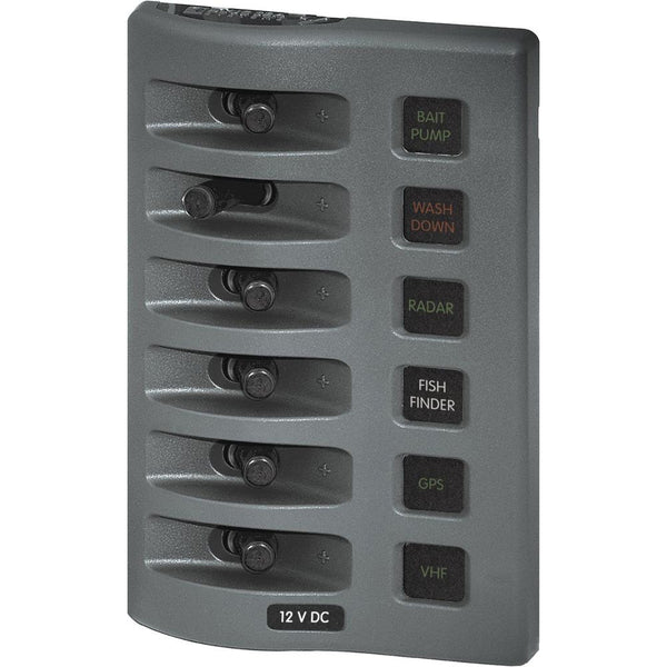 Blue Sea 4306 WeatherDeck Water Resistant Fuse Panel - 6 Position - Grey [4306] - Image 1