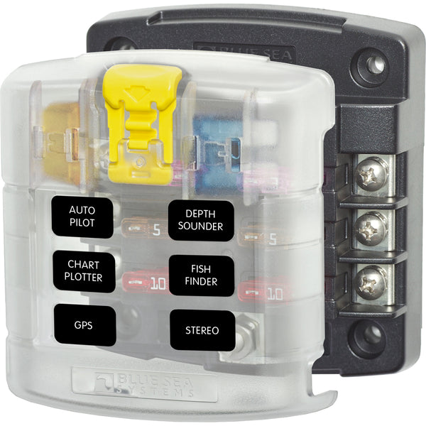 Blue Sea 5028 ST Blade Fuse Block w/ Cover - 6 Circuit without Negative Bus [5028] - Image 1