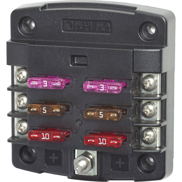Blue Sea 5033 ST Blade Fuse Block w/out Cover - 6 Circuit w/out Negative Bus [5033] - Image 1