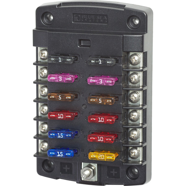 Blue Sea 5034 ST Blade Fuse Block w/out Cover - 12 Circuit w/out Negative Bus [5034] - Image 1