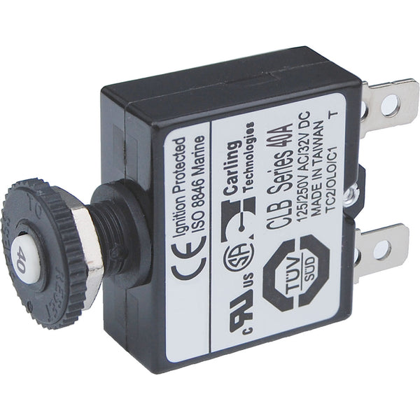 Blue Sea 7061 40A Push Button Thermal with Quick Connect Terminals [7061] - Image 1