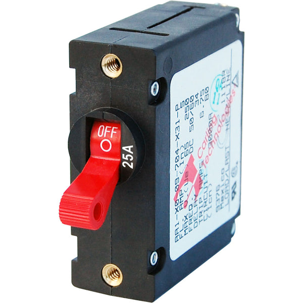 Blue Sea 7217 AC / DC Single Pole Magnetic World Circuit Breaker  -  25 Amp Red [7217] - Image 1