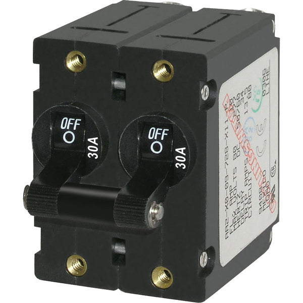 Blue Sea 7237 A-Series Double Pole Toggle - 30A - Black [7237] - Image 1