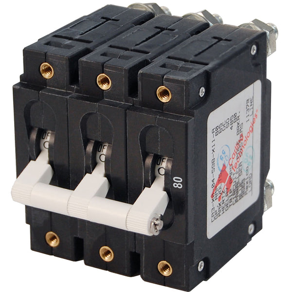 Blue Sea 7289 C-Series Triple Pole Circuit Breaker - 80A [7289] - Image 1