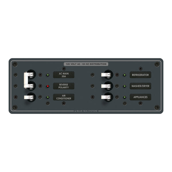 Blue Sea 8099 AC Main 4 Positions Toggle Circuit Breaker Panel  White Switches 8099
